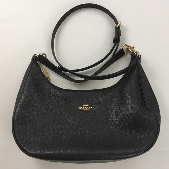 Coach Handbags - Coach Women's Black Harley Hobo Pebble Leather Bag